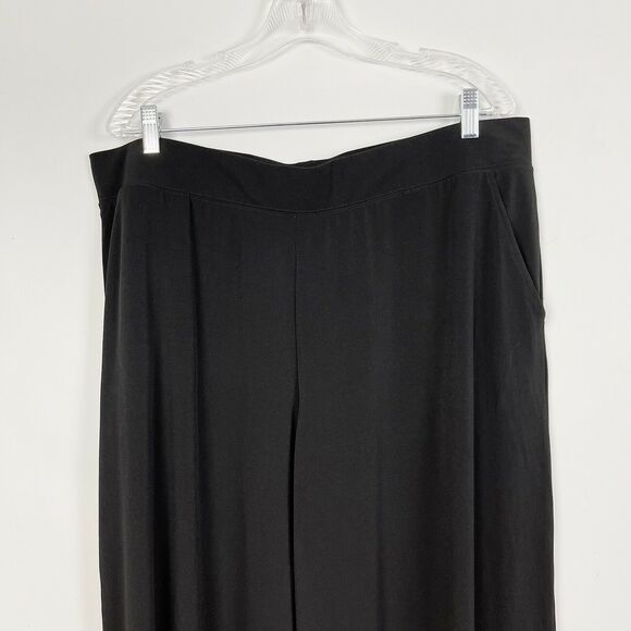 G.I.L.I. Womens Jetsetter Pants Side Slits XL Black Side Slit Jersey Knit NWOT - Picture 4 of 6